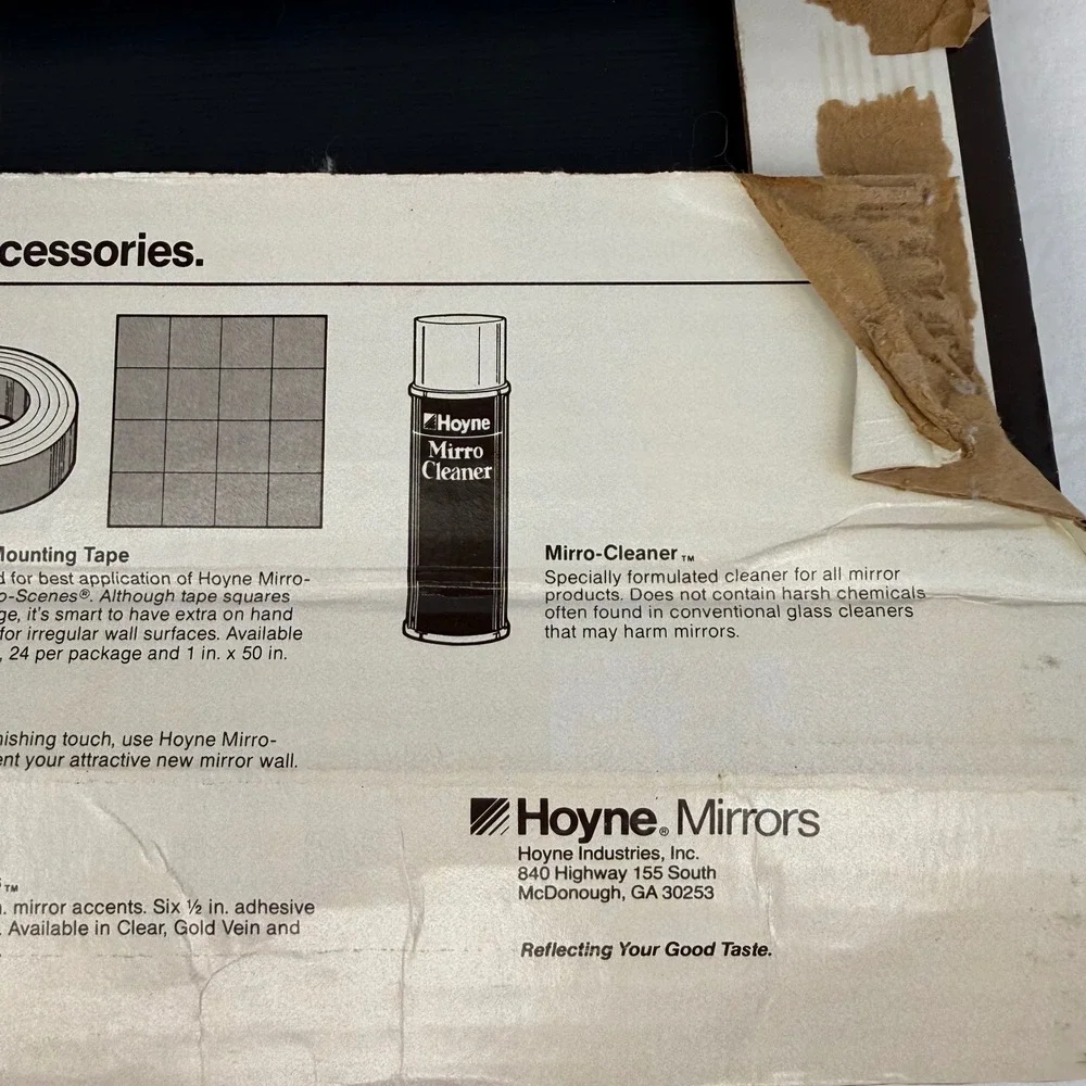 Vintage 1982 Hoyne Mirro-Tile 12x12 Glass Mirror Wall Tiles Set of 4 Retro DIY